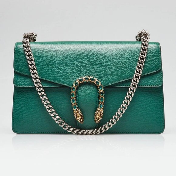 Gucci Green Leather Dionysus Small Shoulder Bag - Picture 1 of 12
